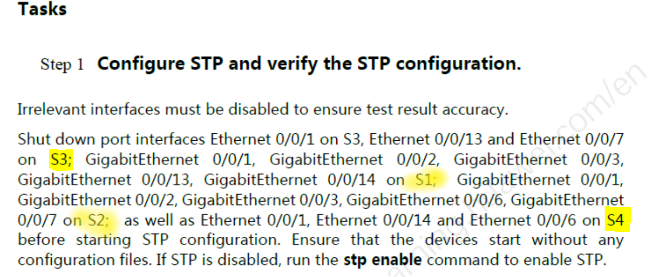 Отключить stp на порту huawei