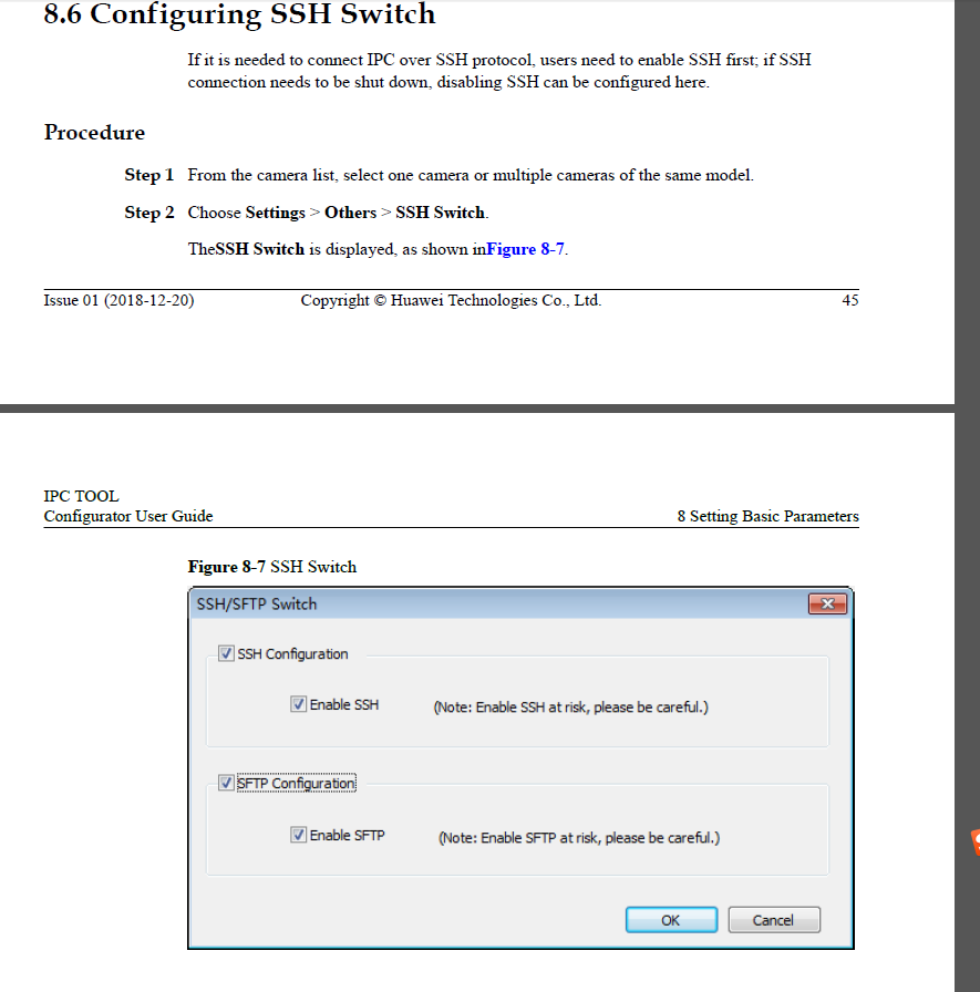 Enabling SSH for IPC using IPC tool - Huawei Enterprise Support Community