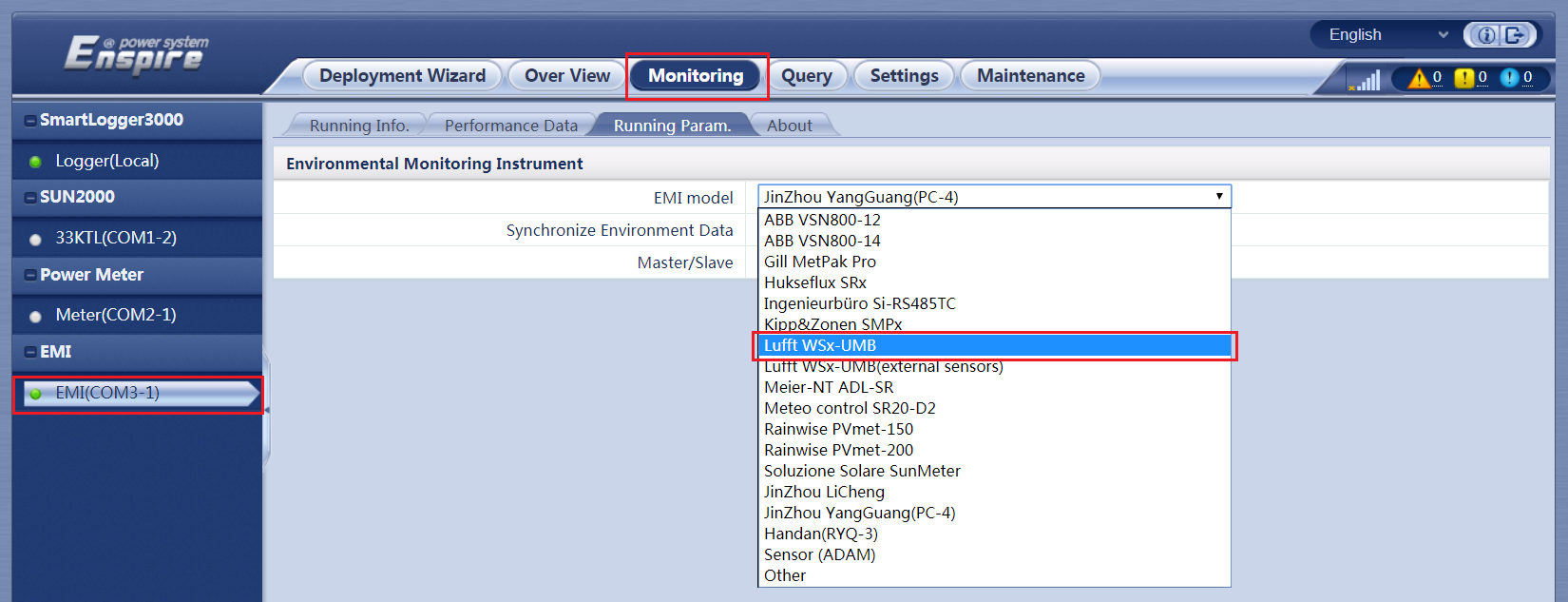 Connect EMI on Smartlogger3000 trough WebUI - Huawei Enterprise Support ...