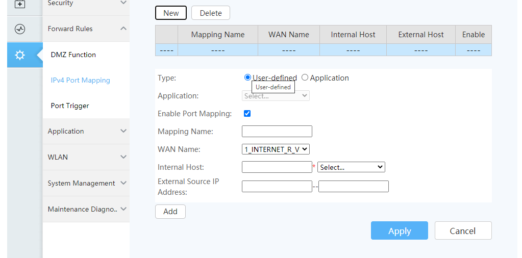 How to portforward Huawei HG8245W5 - Huawei Enterprise Support Community