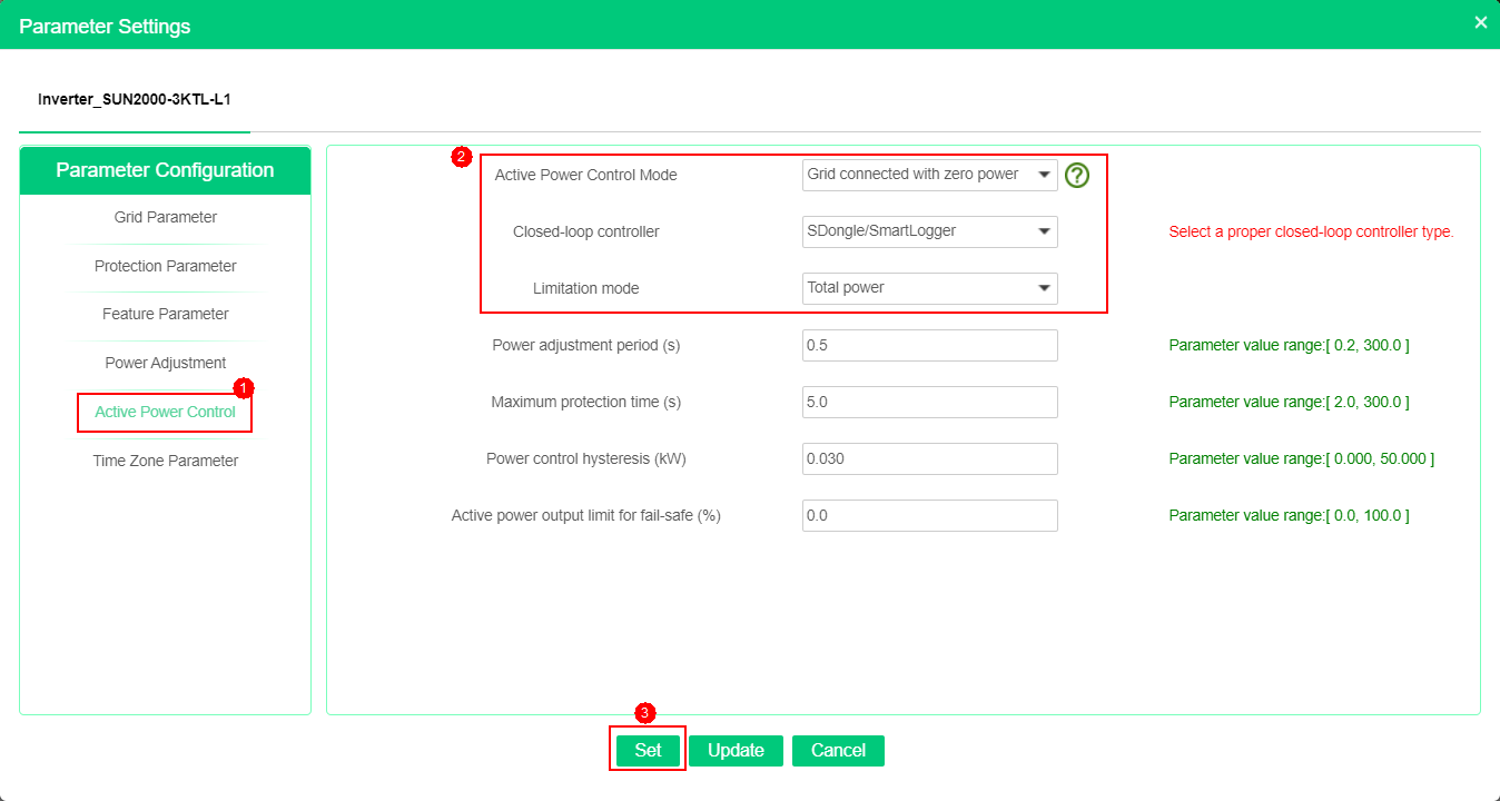 Set Up The Export Limitation On Sun00 2 6 Ktl L1 Via Fusionsolar Webpage