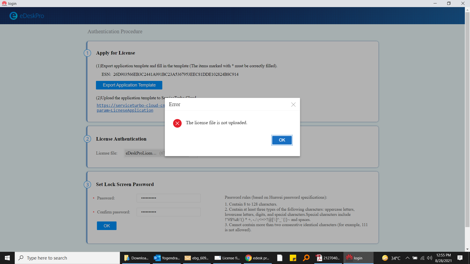 EDESK PRO is not accepting license - Huawei Enterprise Support Community