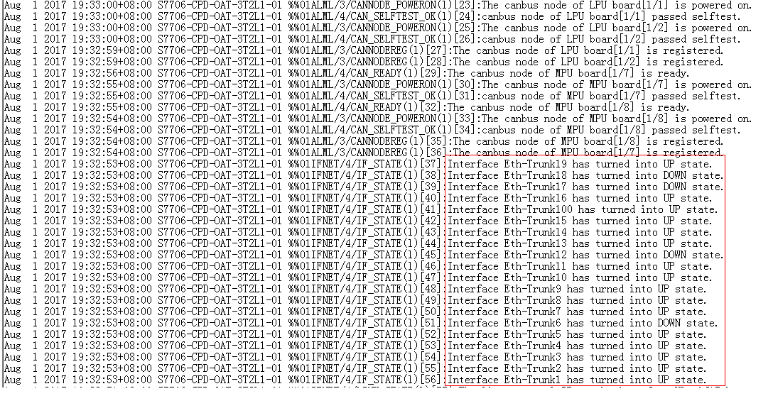 An EthTrunk Interface Up/Down Message Is Displayed During an Active