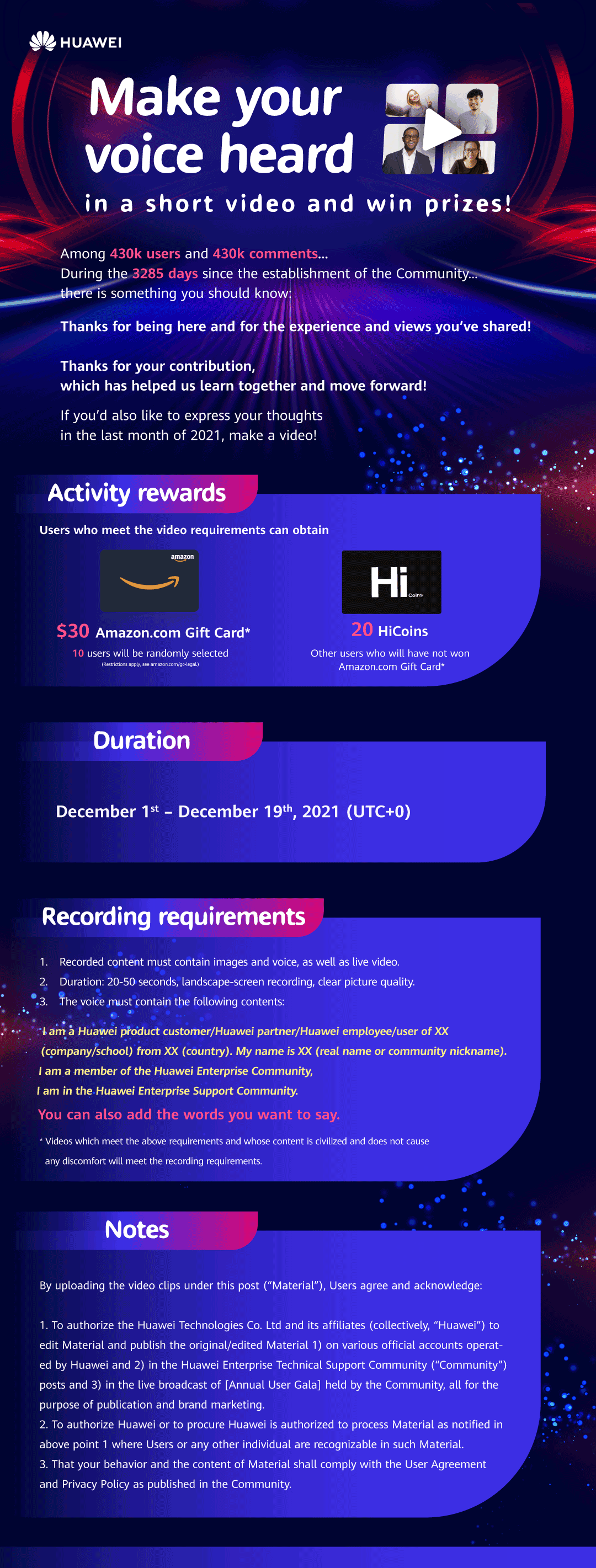 Make your voice heard in a short video and win prizes! - Huawei ...