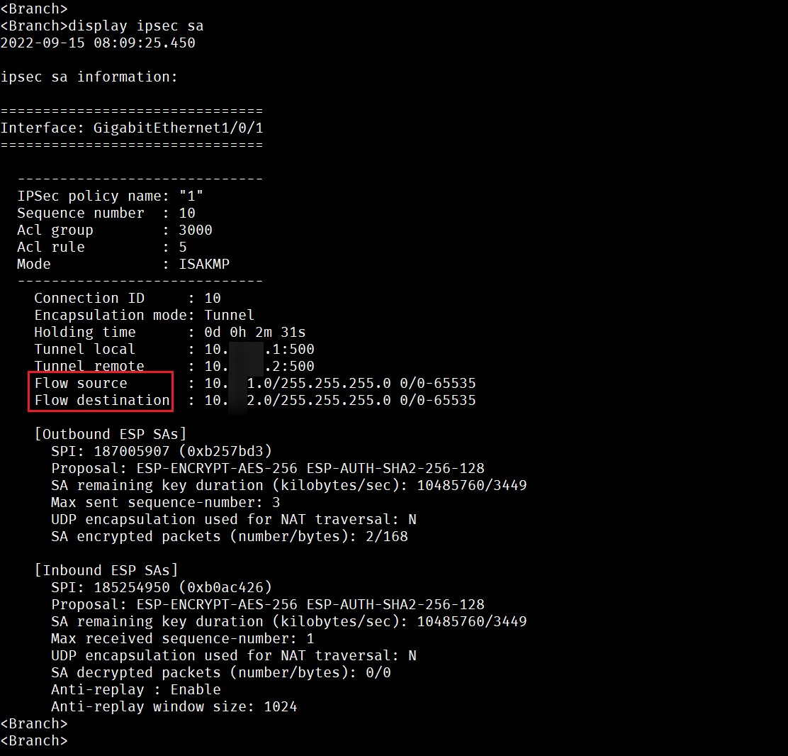 Traffic flow failed though IPSec VPN is normal - Huawei Enterprise ...