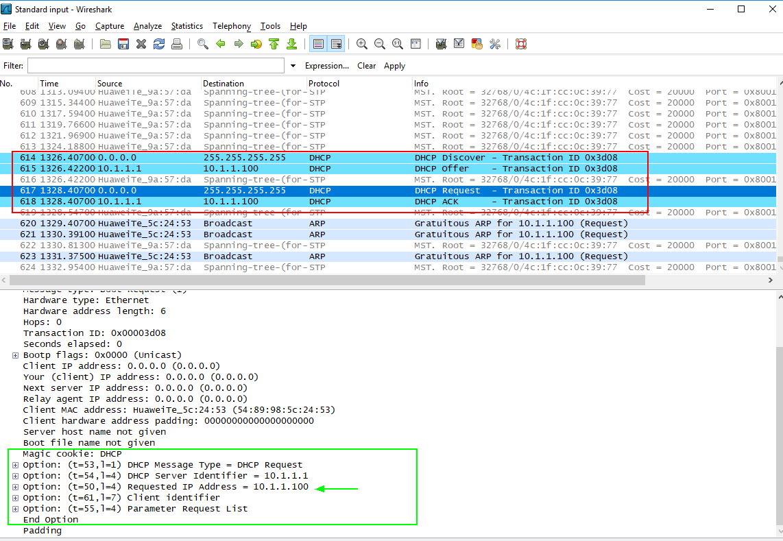 Опция 125 dhcp huawei что это