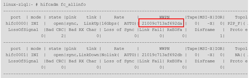 Как посмотреть номер wwn на карте hba на сервере linux