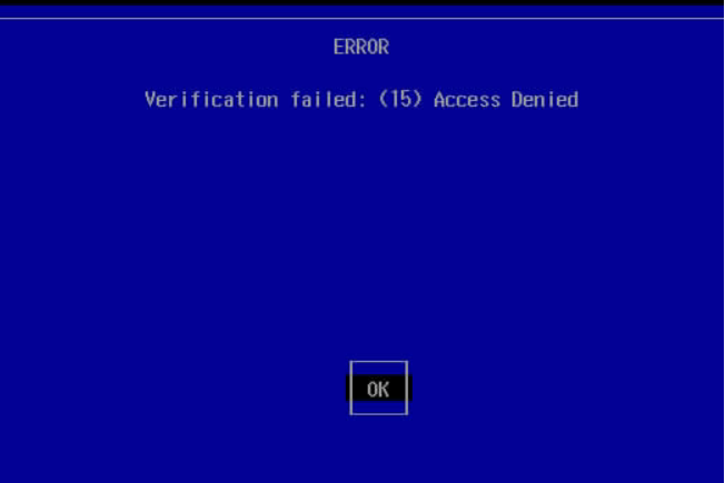 Error verification failed 15 access denied что делать asus