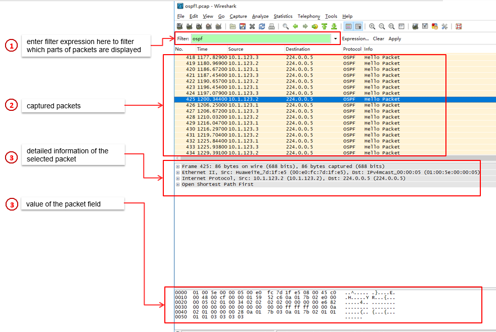 steps for wireshark packet capture